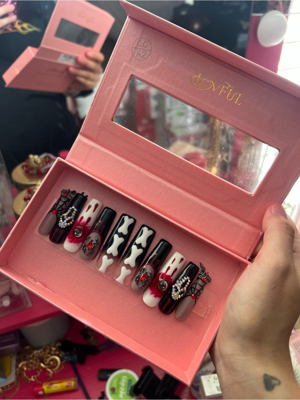 spooky press on nails